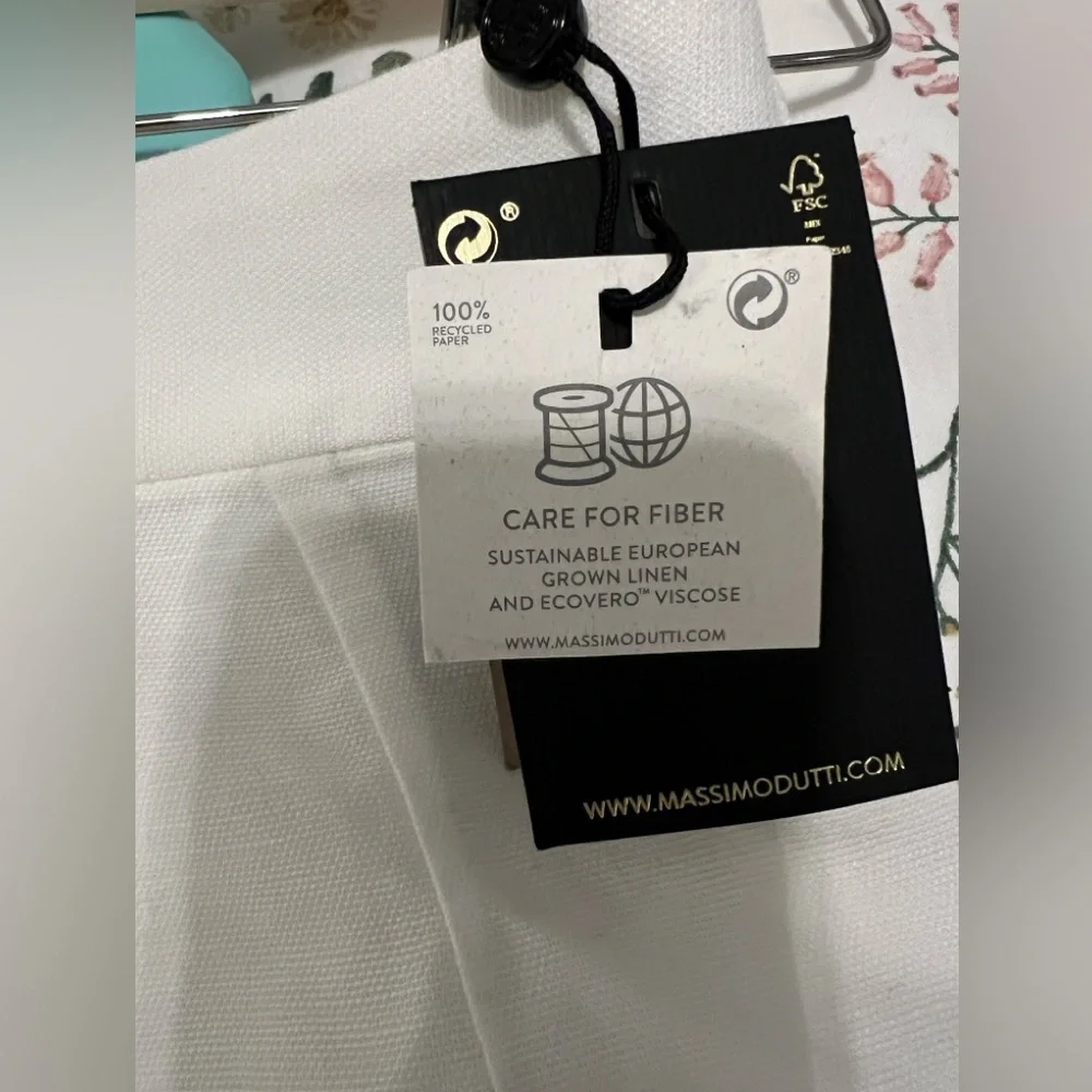 Massimo Dutti Cream Tailored Trousers - Picture 3 of 7